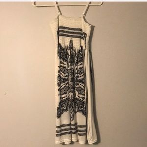 white and black dress